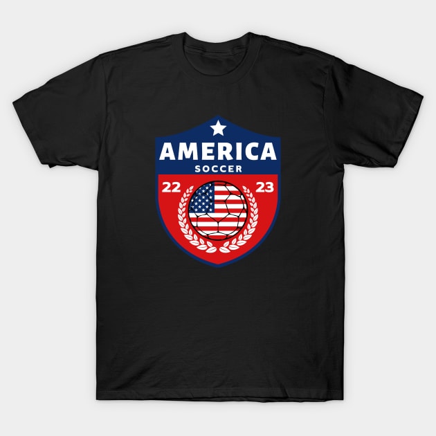 America Soccer T-Shirt by footballomatic